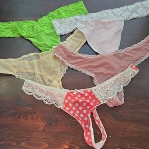 Plus Size Lace Thong Bundle - 5 Pack - Size 2XL / 9